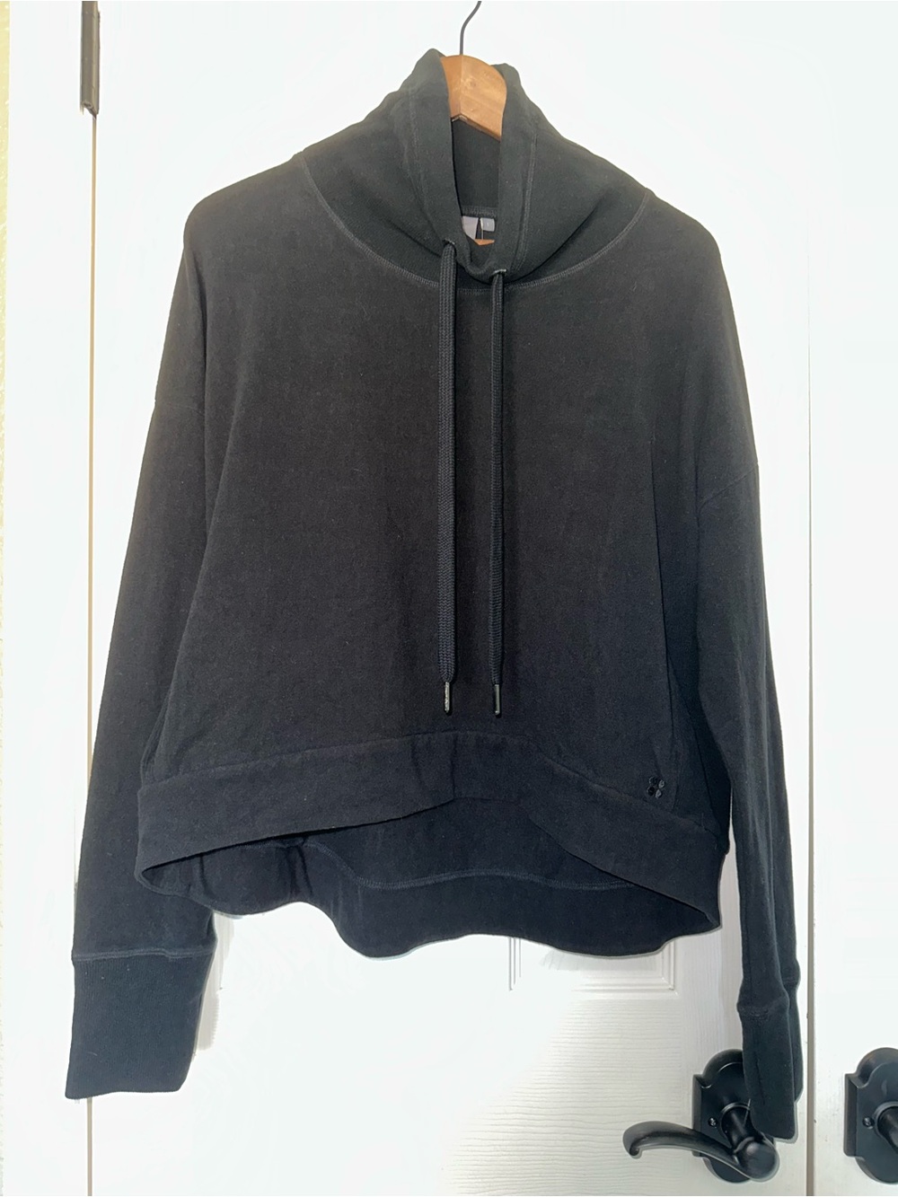 Sweaty Betty Harmony Luxe Fleece Sweatshirt Black Size Large New With Tags